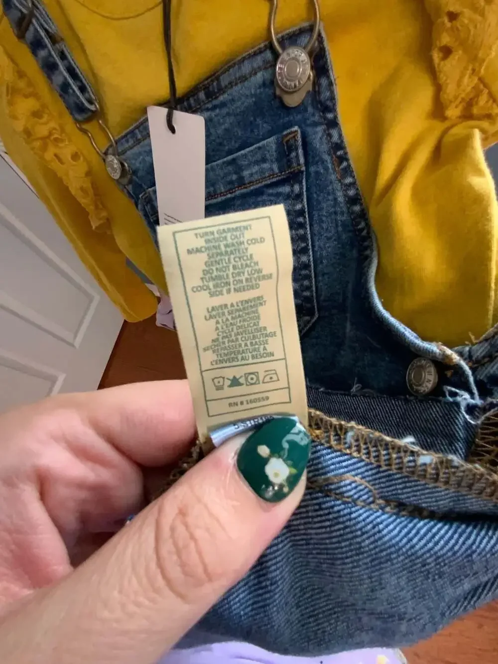 7 For All Mankind Denim Overall Skirt Set Size 2T Yellow